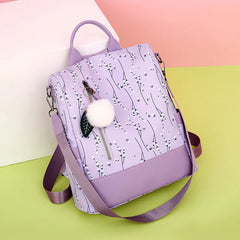 Flower Print School Bag Women Backpack
