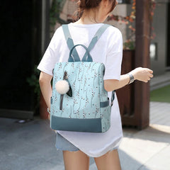 Flower Print Women Backpack School Bag Girls Teenage Casual Ladies