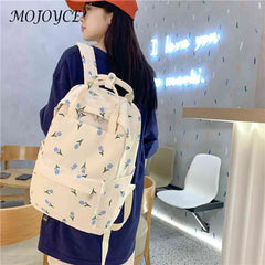 Floral Prints Backpack Large Capacity Teen Shoulder Bag for Travel