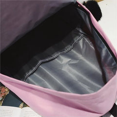 Pink Canvas Schoolbag Small Backpack Girl Women Men
