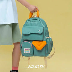 Girls Nylon Backpack Casual Bookbag Preppy Style