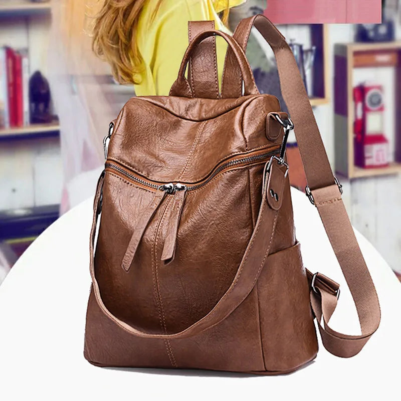Wild Travel Leather Backpack Women Bag