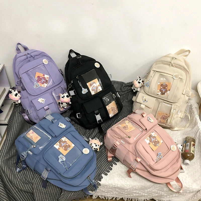 Nylon Students Schoolbag Shoulder Tote Bag Casual Daypack