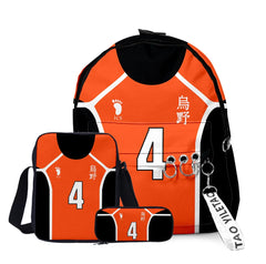 Haikyuu Anime Backpack Set 3 Pcs Boys Girls School Bag Unisex Men Women