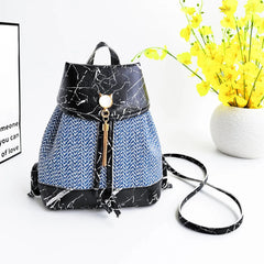 Patterned Stone Drawstring Backpack for Men & Women