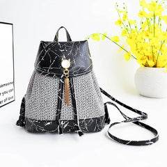 Patterned Stone Drawstring Backpack for Men & Women