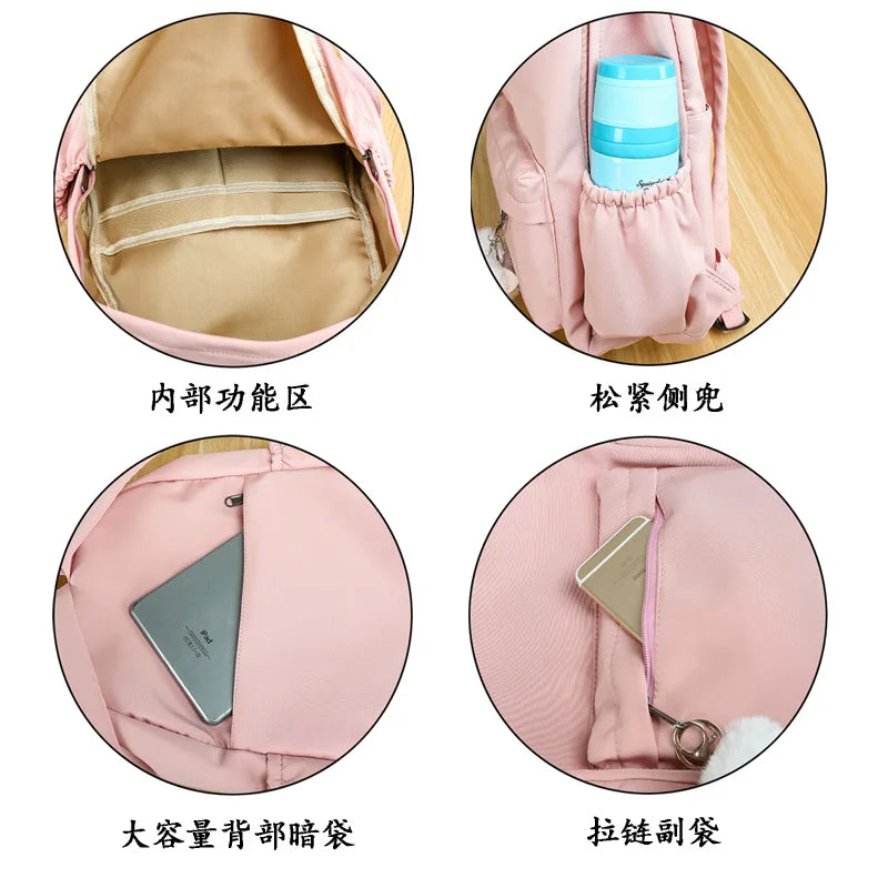 Women Shoulder Bag Solid School Bag For Teenage Girl