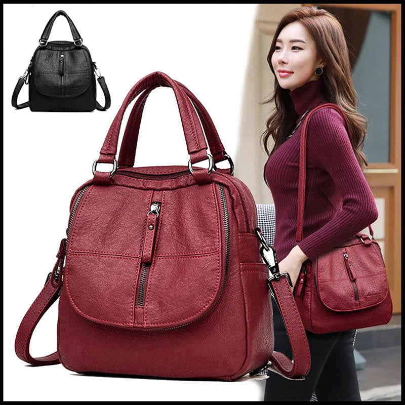 Women Mini Travel Backpack PU Leather Totes Purses