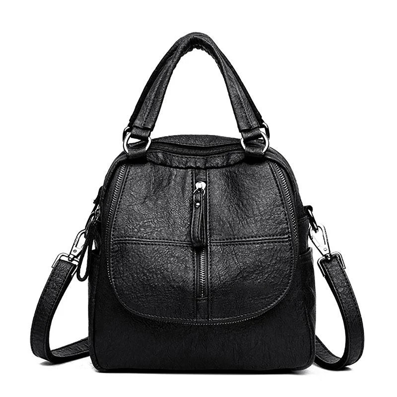 Mini PU Leather Backpack Women Large Travel Totes Purses