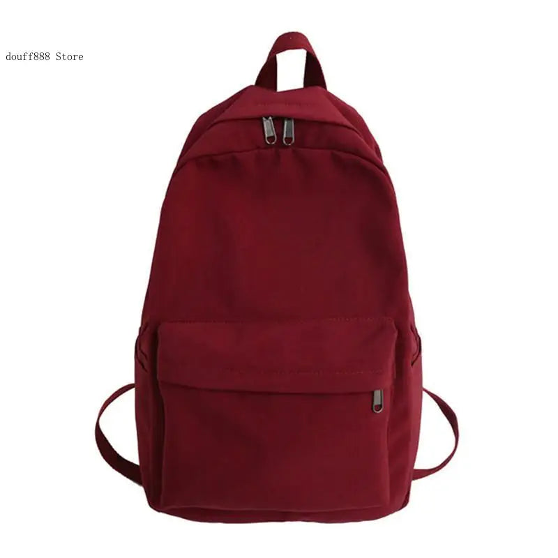 Solid Women Backpack for Teenage Girl School Bag