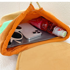 Hamburger Shape Drawstring Backpack Women Multi-Function Bag