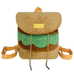 Hamburger Shape Drawstring Backpack Women Multi-Function Bag