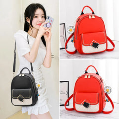 Small PU Leather Girl's School Backpack