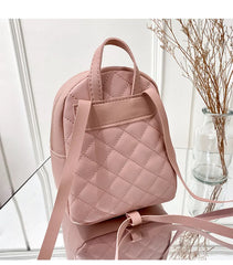 Women PU Leather Shoulder Small Backpack Multi-Function Ladies School Backpack