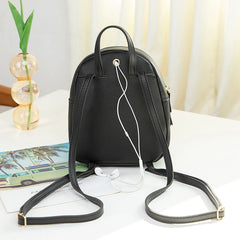 Pu Leather Shoulder Bag For Teenage Girls Multi-function Small Bagpack