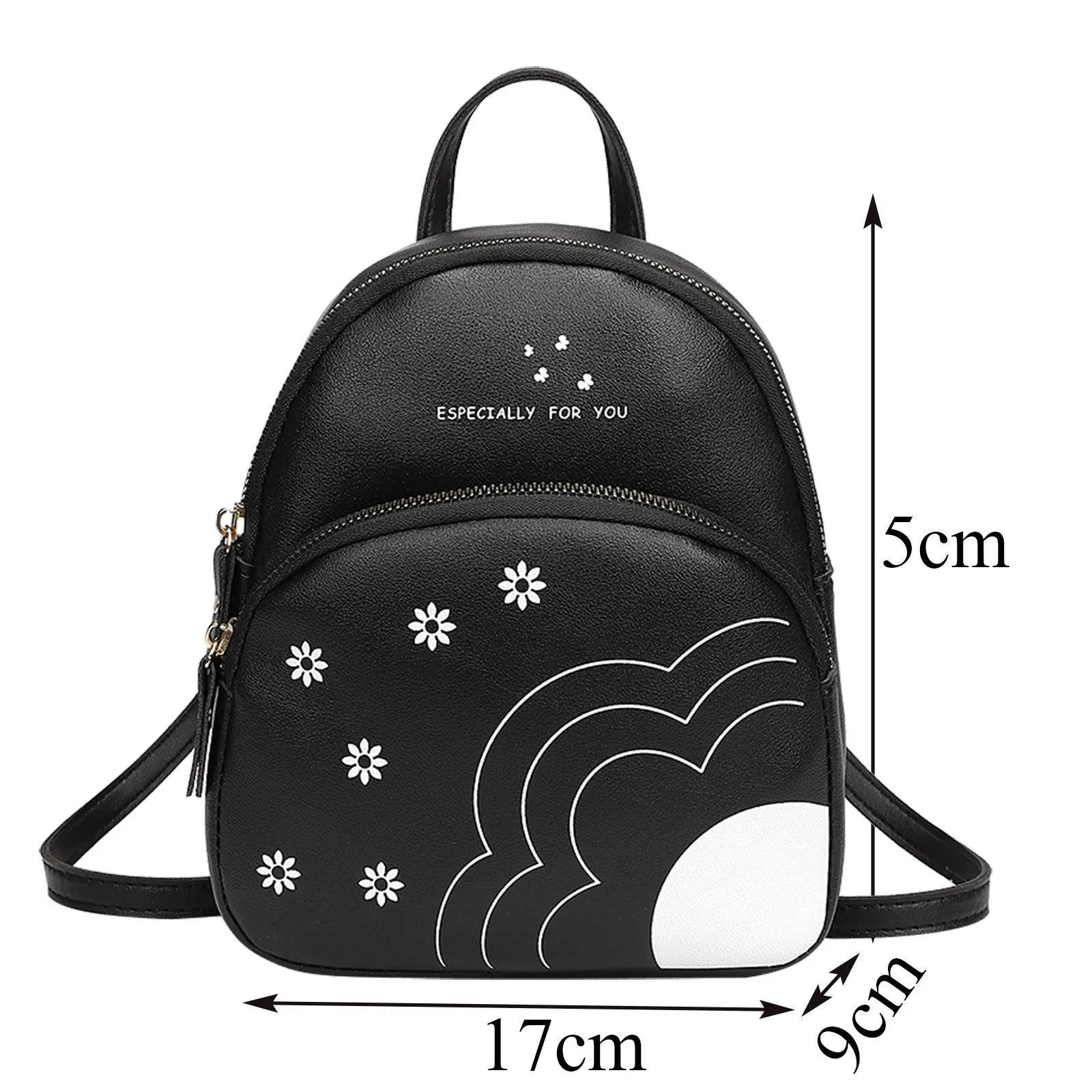 Pu Leather Shoulder Bag For Teenage Girls Multi-function Small Bagpack