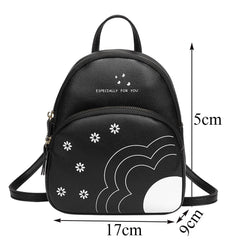 Pu Leather Shoulder Bag For Teenage Girls Multi-function Small Bagpack