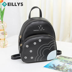Pu Leather Shoulder Bag For Teenage Girls Multi-function Small Bagpack
