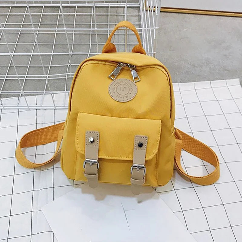 Small Teenage School Bag Double Zipper Female Backpack