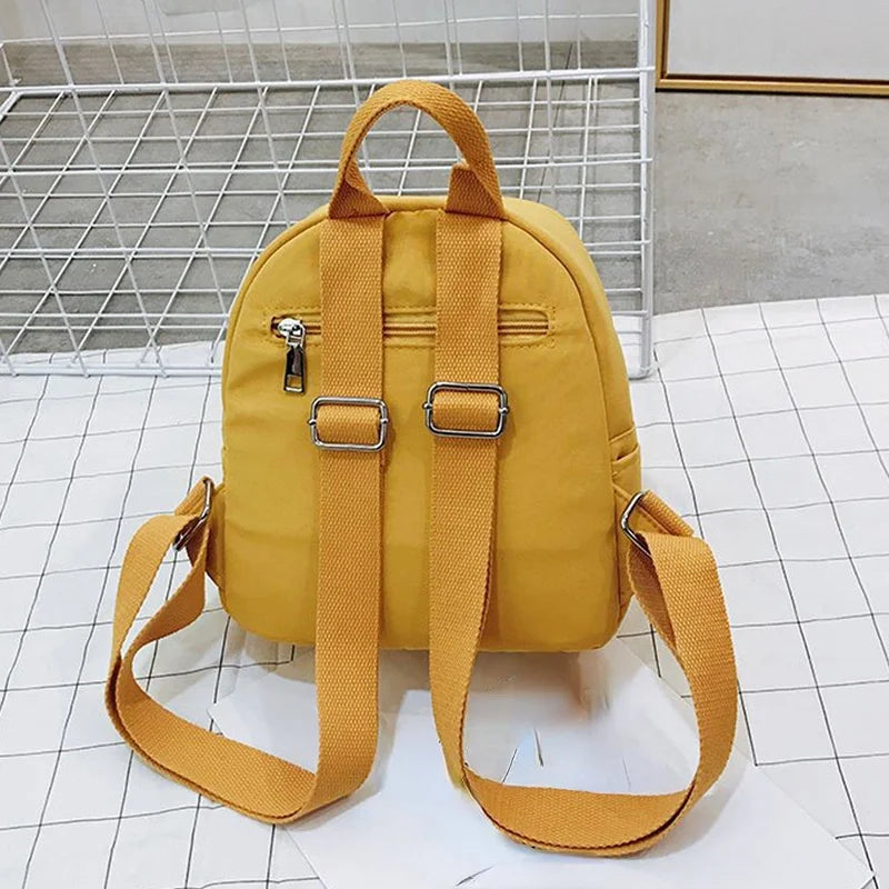 Small Teenage School Bag Double Zipper Female Backpack