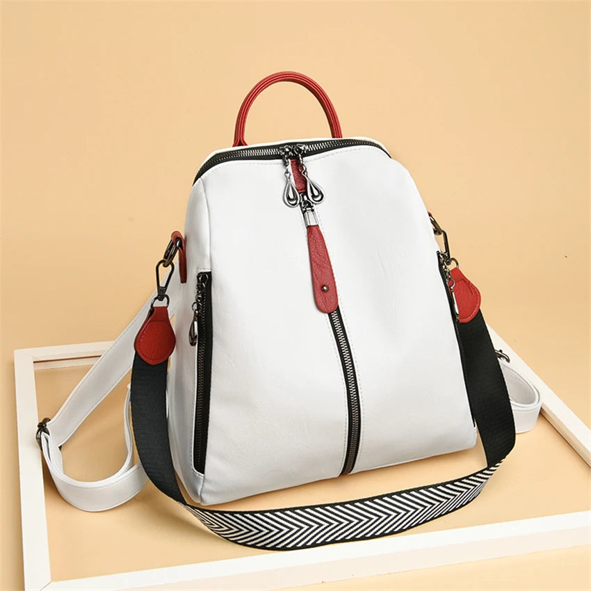 Soft Leather Backpack Female High Travel Back Pack School Backpacks for Girls