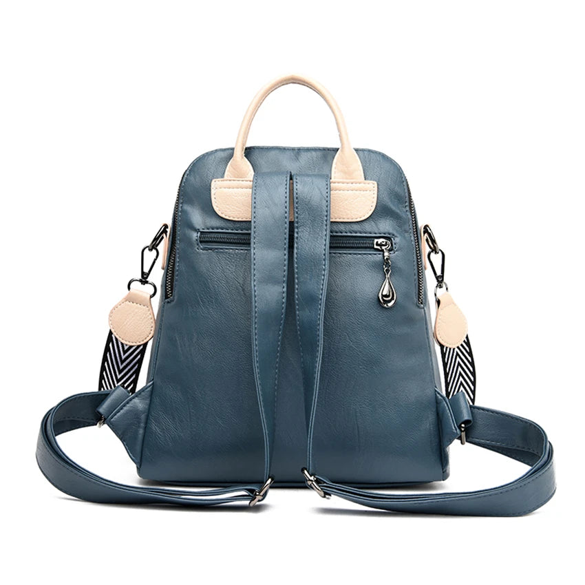 Soft Leather Backpack Female High Travel Back Pack School Backpacks for Girls