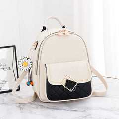 Small PU Leather Backpack for Women Casual Student Mochilas