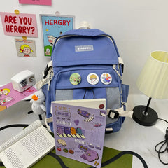 Waterproof Candy Colors Backpack for Teenage Girls