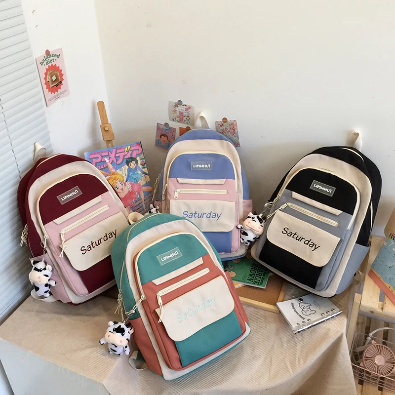 Waterproof School Bag College Teen Student Shoulder Backpack Girl Boy Rucksack