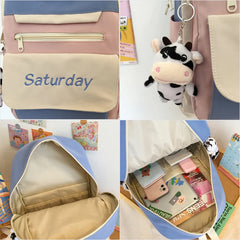 Waterproof School Bag College Teen Student Shoulder Backpack Girl Boy Rucksack