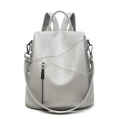Women's Anti-Theft Leather Backpack Large Capacity Schoolbag