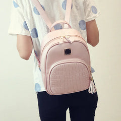 Crocodile Style Women's College Backpack for Summer