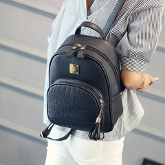 Crocodile Style Women's College Backpack for Summer