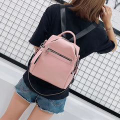 Women's Soft Leather Backpack Shoulder Bag