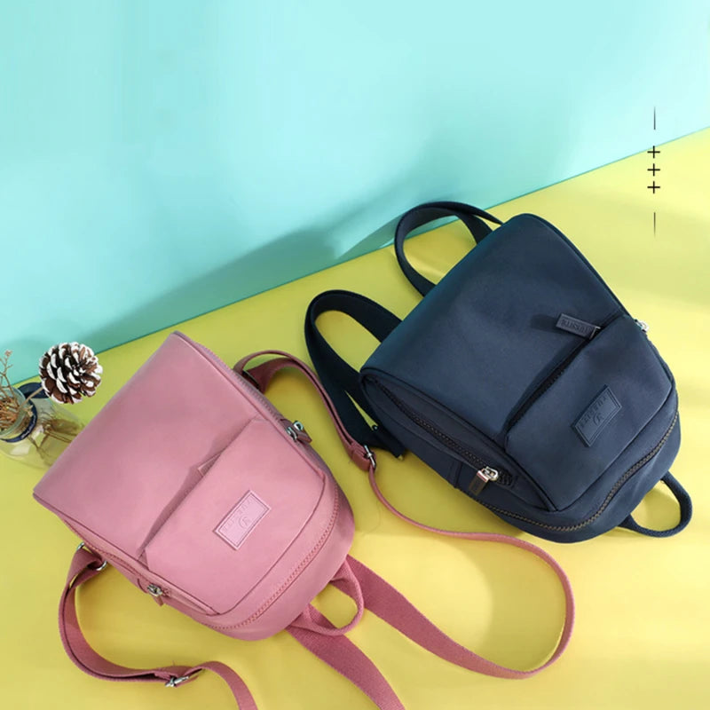 Women's Mini Backpack Waterproof Nylon Small Shopping Backpack Teen Girl