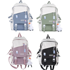 Girls Teens Backpack with Pendent Accessories Pins School Bag