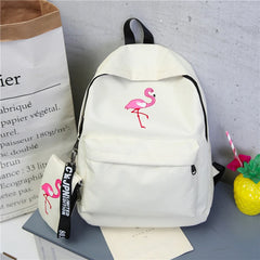 Women Flamingo Printing Backpack For Teenage Girls Laptop School Bags