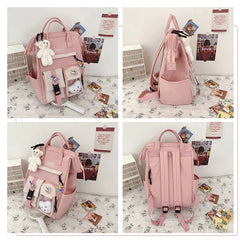 Teen Girls School Bag Travel Laptop Backpack Women Notebook Patchwork Bagpack