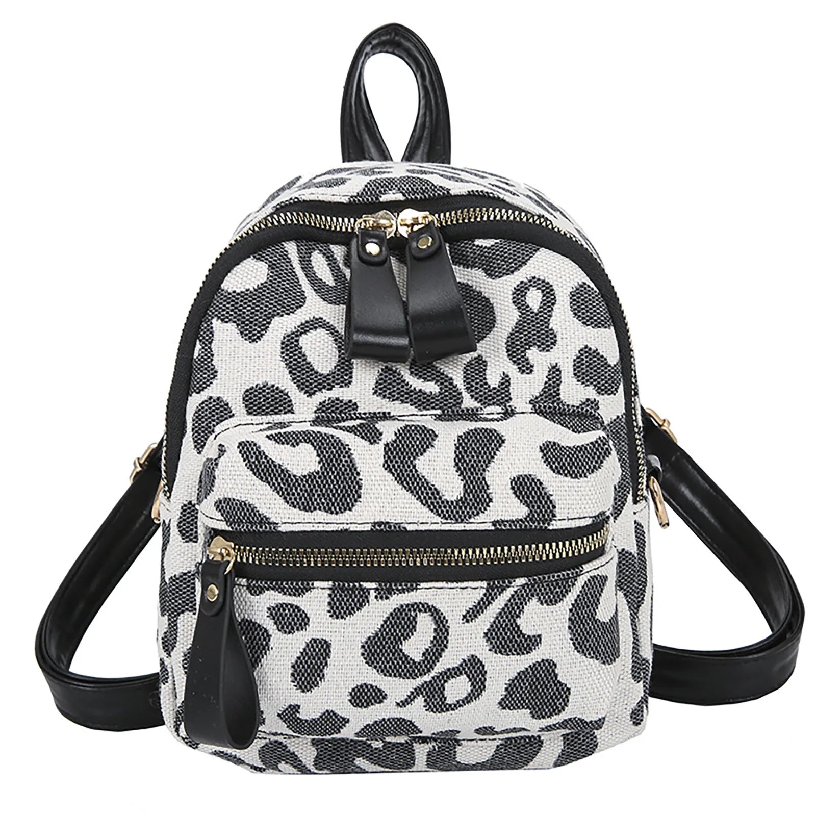 Women's Cow Pattern Retro Student Backpack Shoulder Bags For School