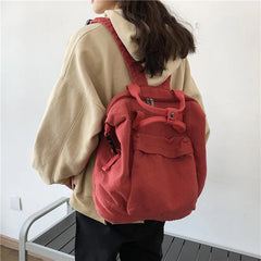 Canvas Rucksack School Bag Large Capacity Teenage Shoulder Travel Bag