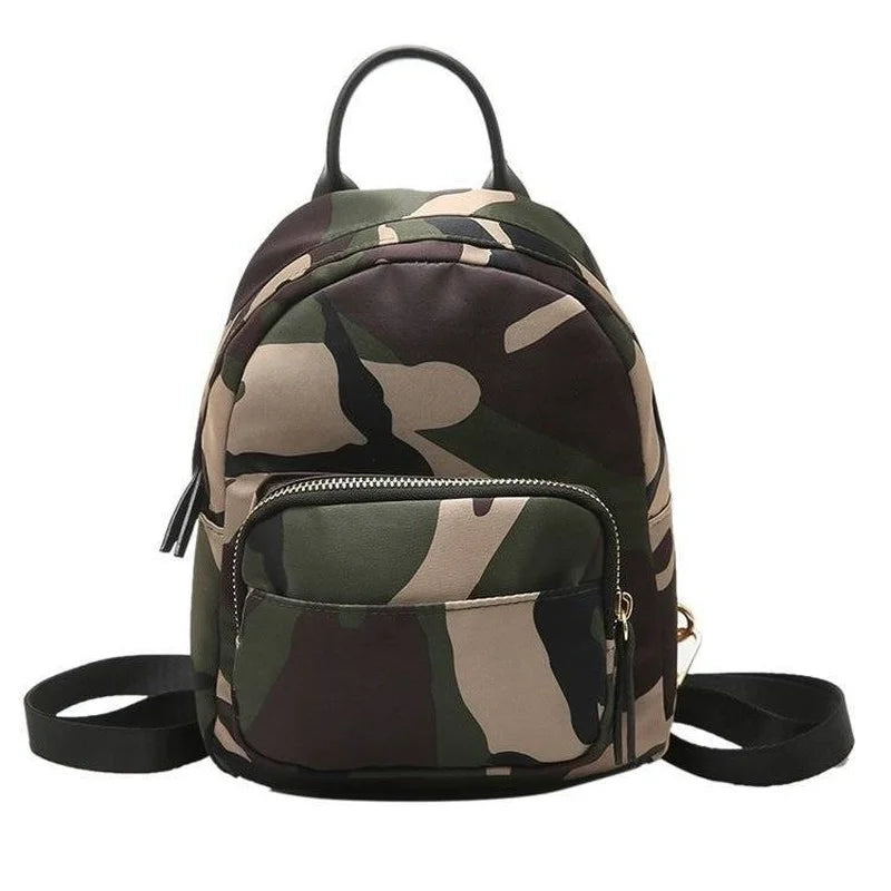 Mini Camo School Bag Style Backpack All-match Female Nylon Waterproof