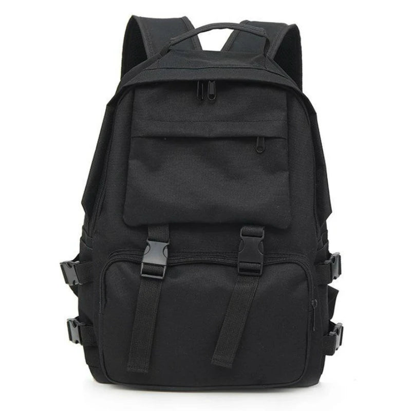 Large Capacity Button Travel Bag Solid Harajuku Retro Unisex High Street