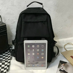 Preppy Students Backpack Button Travel Bag