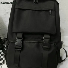Large Capacity Button Travel Bag Solid Harajuku Retro Unisex High Street