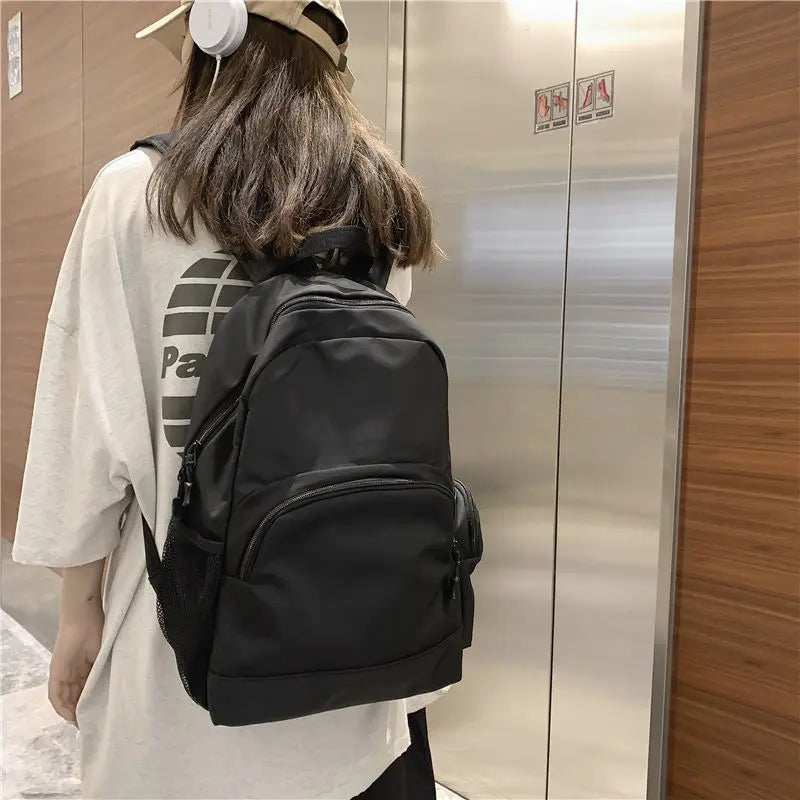 Unisex Patchwork Casual Backpack All-match Book Bag Waterproof Teens Ins
