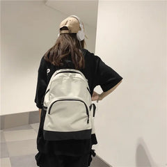 Unisex Patchwork Casual Backpack All-match Book Bag Waterproof Teens Ins