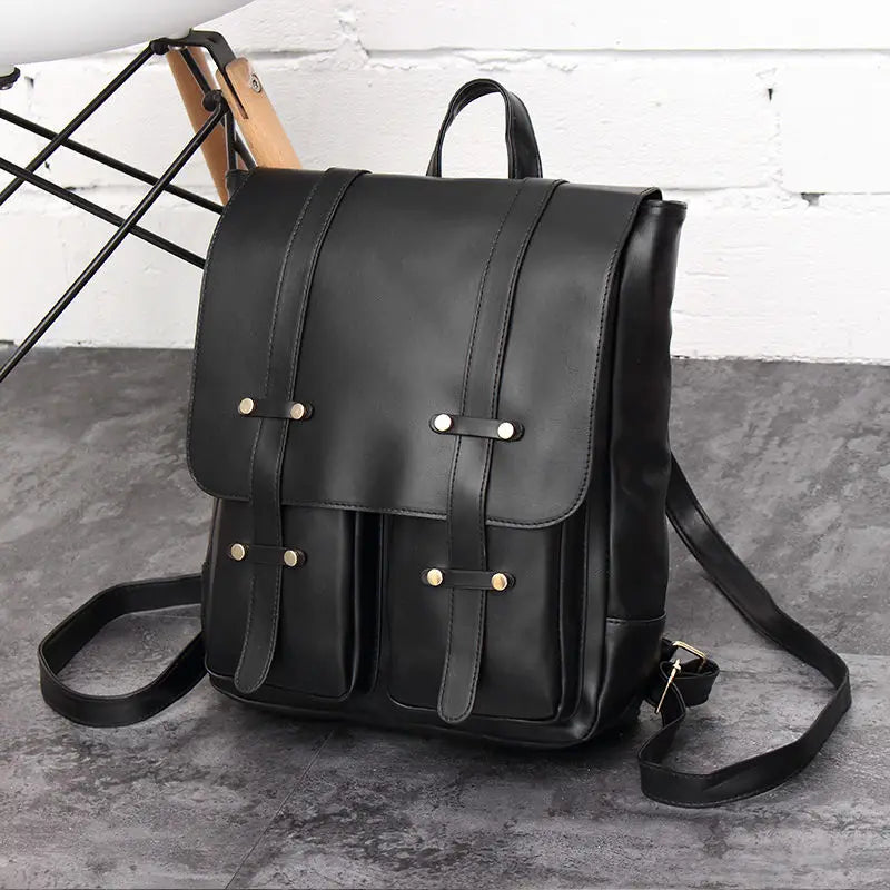 PU Leather Vintage Japanese Retro Backpack