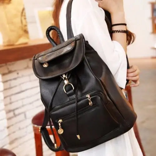 PU Leather Vintage Japanese Retro Backpack