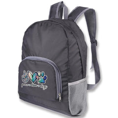 Foldable Daypack Outdoor Mountaineering Backpack Footprints Print Schoolbag