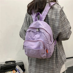 Canvas Women's Backpack School Book Bag Travel Rucksack Retro Preppy Ins